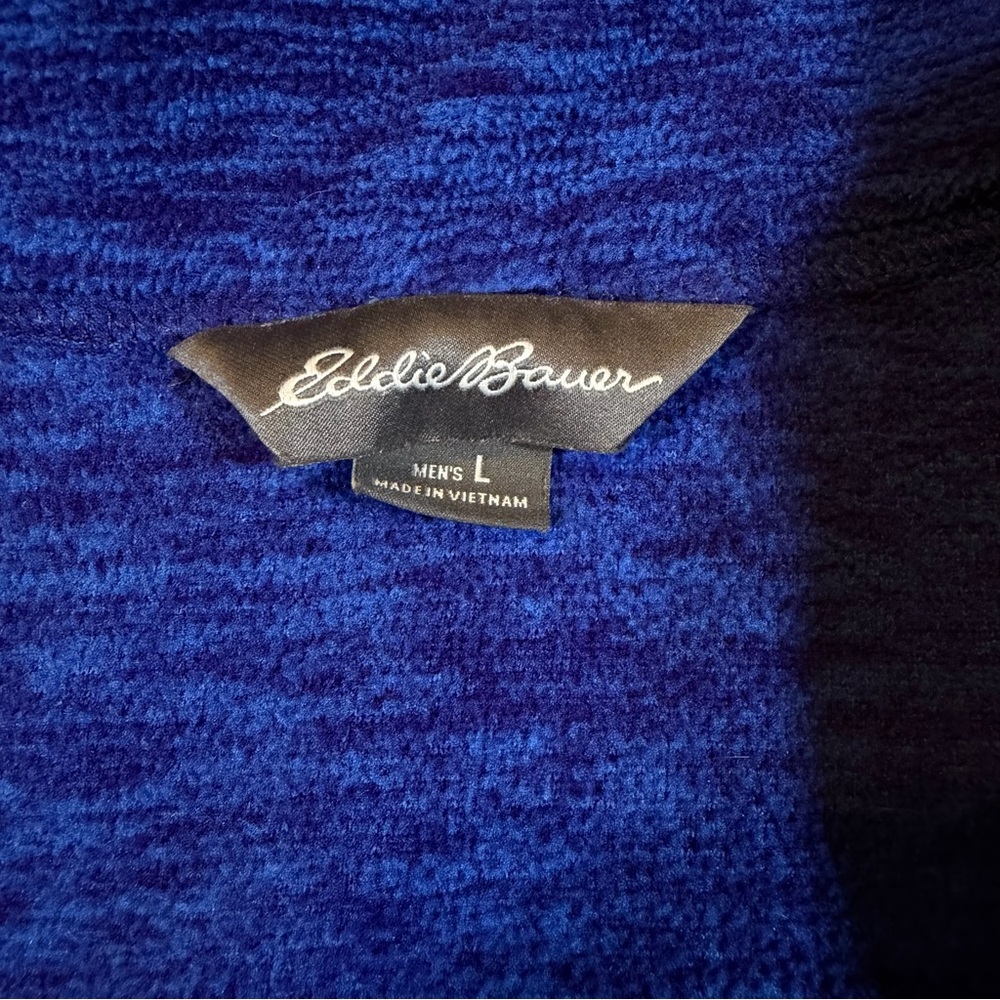 Eddie Bauer First Ascent Men's 1/2 Zip Lightweight Fleece Pullover L Blue - Picture 6 of 10